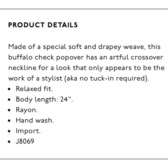 Madewell wrap front shirt in Buffalo check black white size viscose small j8069 - Picture 13 of 14